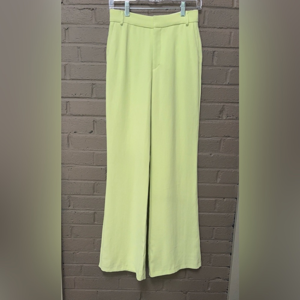 Zara yellow lime flare pants XS